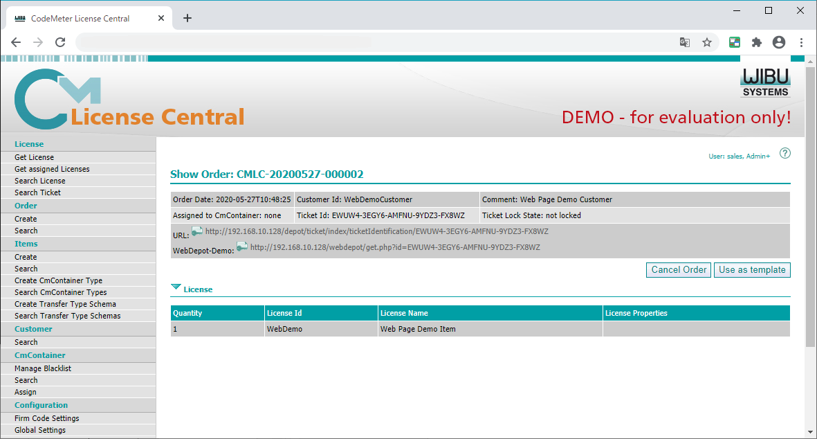 CodeMeter License Central Desktop Edition / Internet Edition